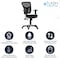 Flash Furniture Mid-Back Black Mesh Swivel Ergonomic Office Chair with Adjustable Arms HL-0001-GG - alternate 7